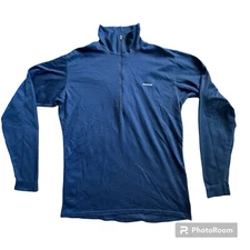 Patagonia Capilene Shirt Women's Small Baselayer 1/4 Zip Blue Performance *read*