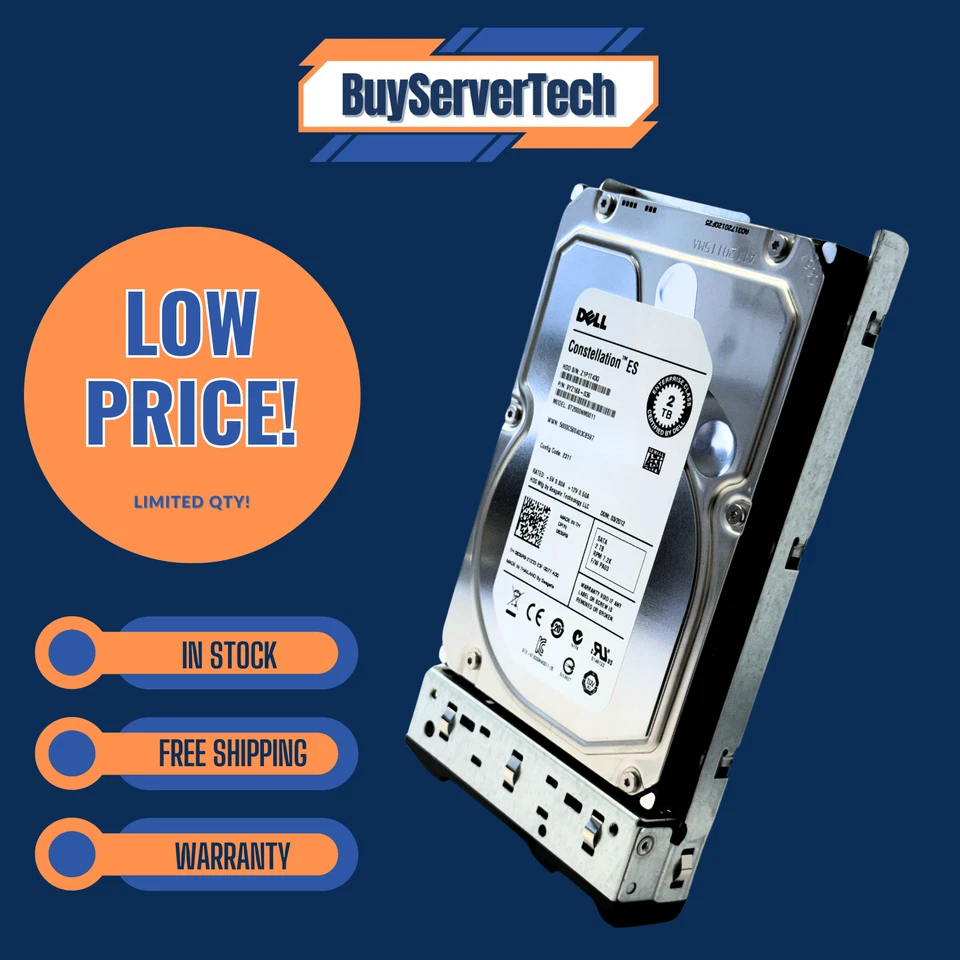 Dell 835R9 0835R9 2TB 7200RPM 6Gbps SATA 3.5" HDD | Hot-Plug Tray - Image 3 of 4