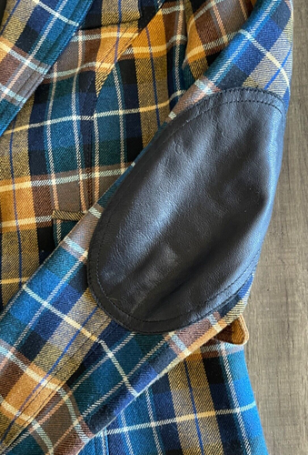 $795 SMYTHE Plaid Leather Elbow Patch Blazer Wool Blend Check Tartan 4 - 第 8/10 張圖片