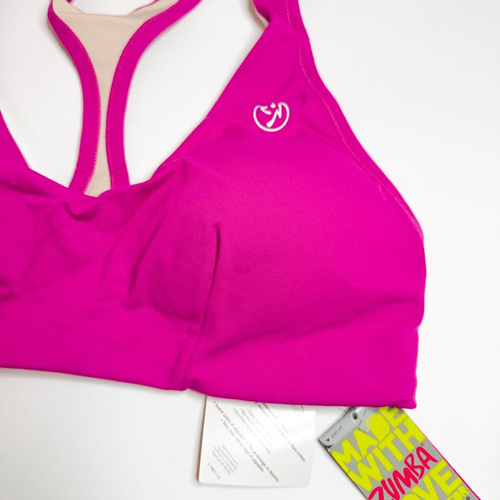 Size LaZumba Women's Sizzle V Bra Top in Mulberry Padded Push-Up Sports Bra Sz L - Picture 2 of 5