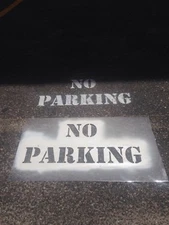 4" LETTERS  NO PARKING stencil - NEW - Reusable Pattern