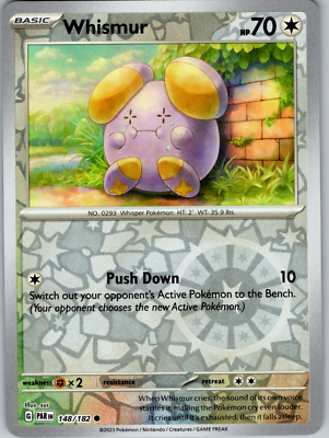 Pokemon - Whismur - 148/182 - Reverse Holo - Paradox Rift Pokemon - Whismur - 148/182 - Reverse Holo - Paradox Rift