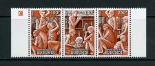 S733  Burundi 1993  art Christmas  strip     MNH