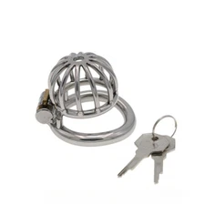 Male Lock Ring Chastity Device Stainless Steel Cage Chastity Lock Outdoor Wear