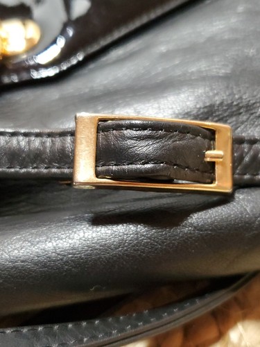 Easy Spirit borsa a tracolla vintage Y2K in pelle nera/pelle verniciata - Foto 15 di 17