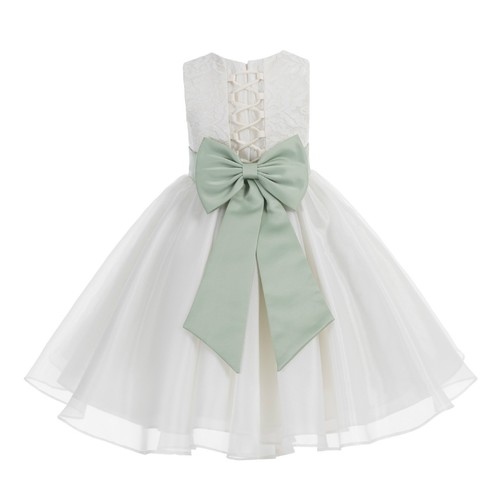 Ivory Flower Girl Dress Wedding Pageant Dress Baptism Dresses Communion Dresses - Picture 33 of 47