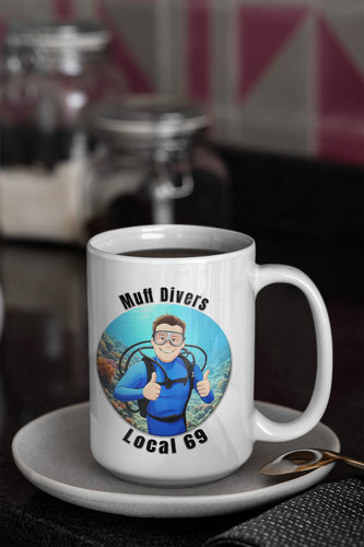 Muff Divers Local 69 Tasse lustig unhöflich bärtige Muschel Erwachsene Humor Vagene - Bild 10 von 10