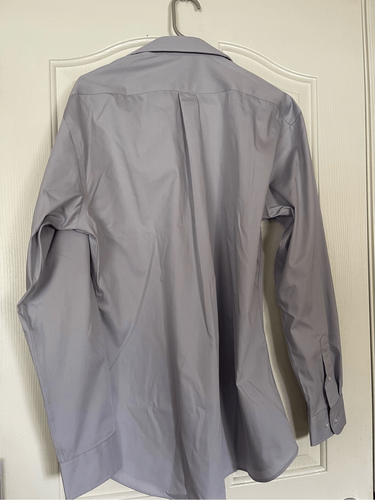 New Thomas Dylan Tailored Fit Non-Iron Collar Gray Dress Shirt 16 X 34/35 - Picture 2 of 13