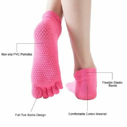 Women Yoga Socks Non Slip Pilates Massage Grip Exercise High Quality Gym Fitness - Picture 9 of 10