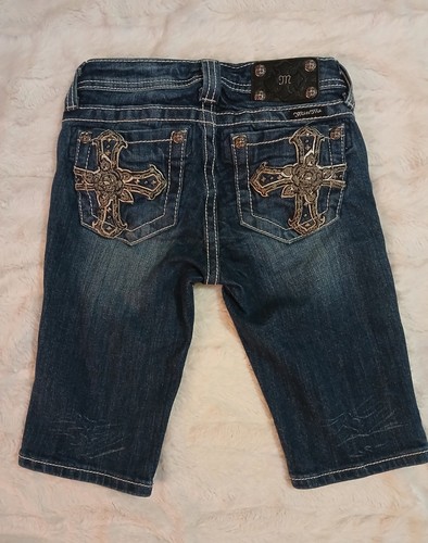 Miss Me Rhinestone Bermuda Shorts Size 12 - Picture 3 of 6