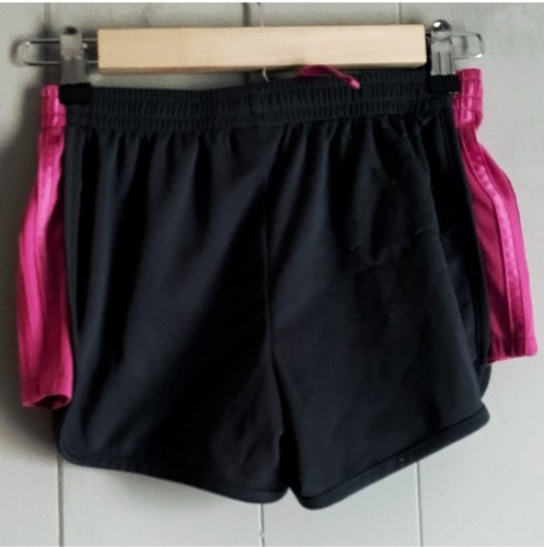 Adidas 3 Stripe Active Mesh Shorts Black & Pink M 10/12 - Picture 2 of 4