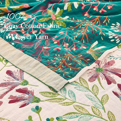 Manta Boho para Cama, Manta de Otoño Edredón Rústico Suave 100% Algodón, 60"x8... - Imagen 3 de 7