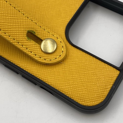 Hanatora iPHONE 13 PRO CASEYellow Italian Cowhide Leather w/Lanyard Strap Japan. - Picture 13 of 24