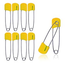 Lxnoap 10 pcs Cloth Diaper Pins Stainless Steel Traditional Safety Pin Yellow 
