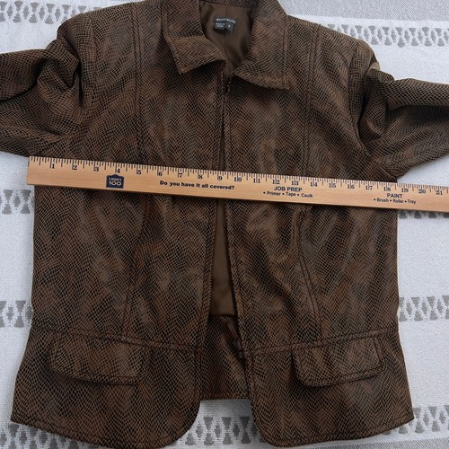 Anthracite Women's Brown Textured Blazer Jacket M Full Zip Pockets Workwear - Picture 4 of 11