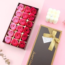 Floral Scented Rose Soap Petals Set Gift Box with Essential Oil for Women Girls