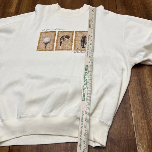 Vintage 90s Myrtle Beach Golf Classic Crewneck Sweatshirt XL Ivory Made In USA - Picture 6 of 6