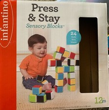 Building Blocks Infantino Press  Stay Sensory Kids Baby Toddler Toys Set Of 42