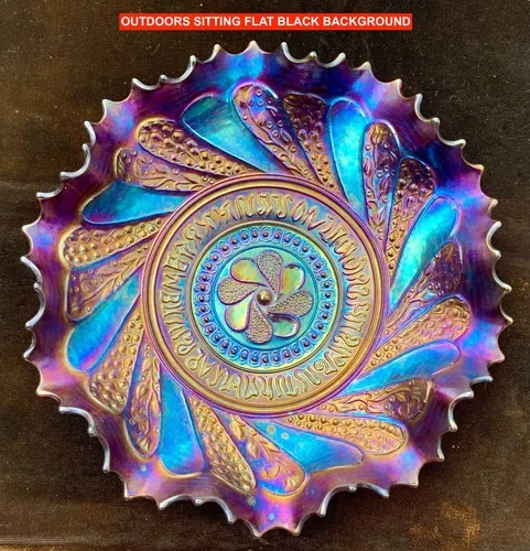 DUGAN PURPLE CARNIVAL ELECTRIC PURPLE “ROUNDUP” LOW BOWL – FANTASTIC COLOR!!!!!