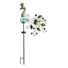 Decorative Solar Garden Light Metal Peacock Design for Outdoor Lawn and Patio