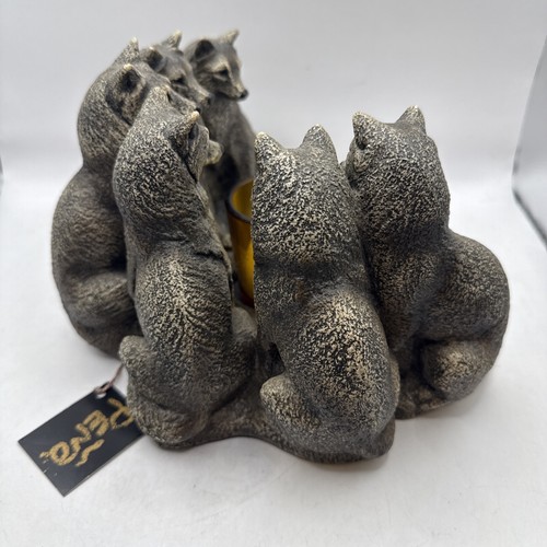 Windstone Editions Wolf Council Votive Candle Holder Wolves with Tags - Picture 7 of 9