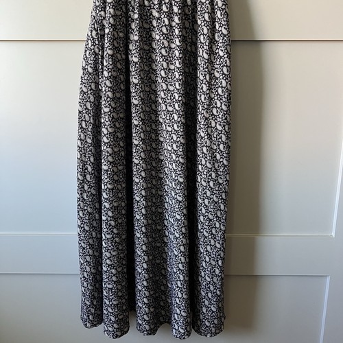 Abito midi Entro scollo quadrato senza maniche linea A donna piccolo nero boho prateria - Foto 5 di 12