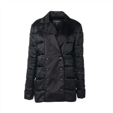 Chanel Coco Mark 18A Silk Insulated jacket 40 Ladies' Black  P59047V43456 Anchor