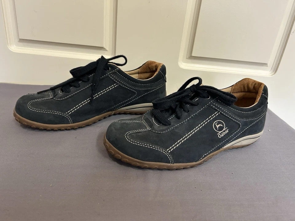 GABOR Shoes Sneakers Women Size UK 5  AU 7.5 Nubuck Leather Used ones Navy Blue - image 4 of 4