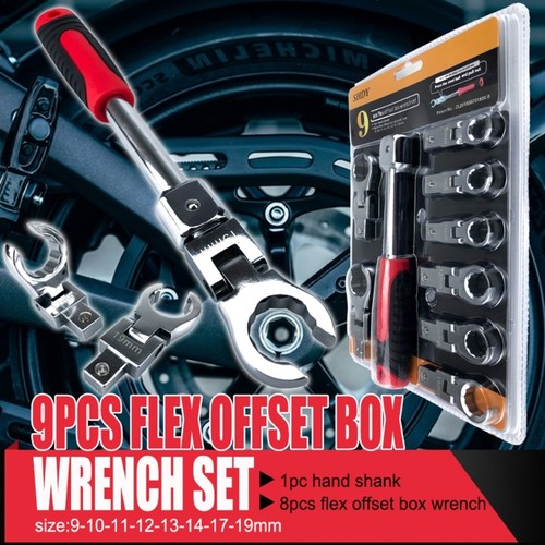 Head Ratchet Wrenches Set, Tool Gear Metric Tubing Large Angle Tool Set - Picture 2 of 8