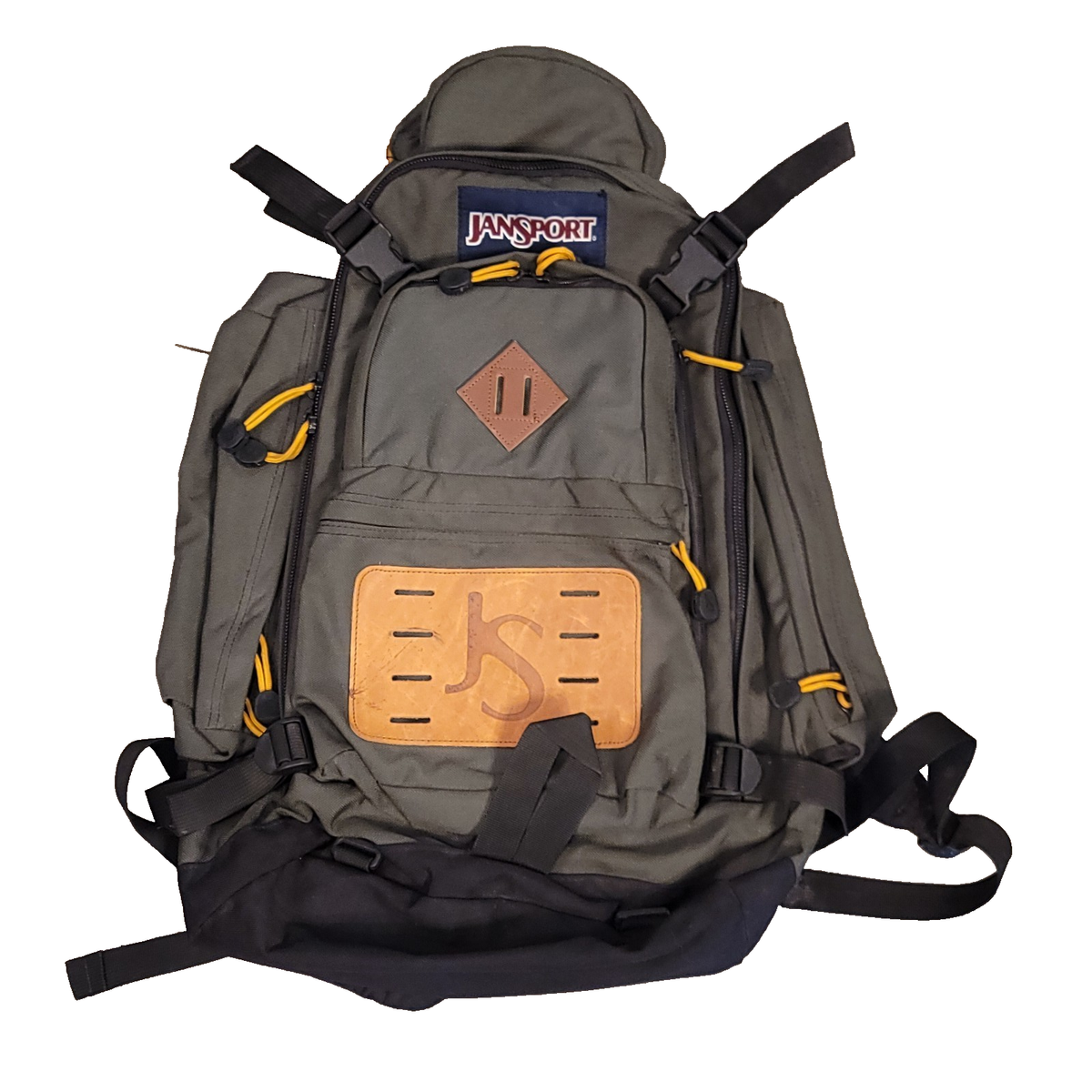 Vintage 90s Jansport Super Sack Backpack Green/Black/Tan