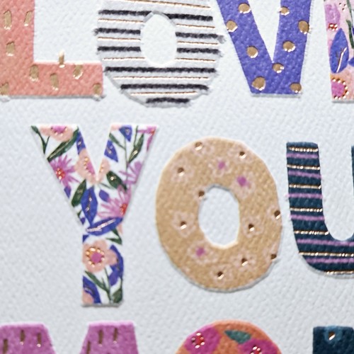American Greetings Mother's Day Card Love You Mom Colorful Blue Gold - Picture 3 of 9