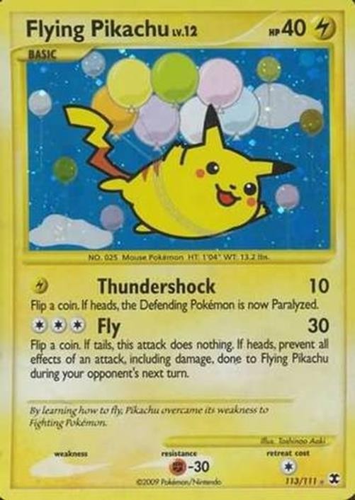 Flying Pikachu - 113/111 - Pokemon Rising Rivals Holo Rare NM