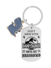 Don't Mess with Daddysaurus Keychain, Father's Day Gifts from Son Daughter,