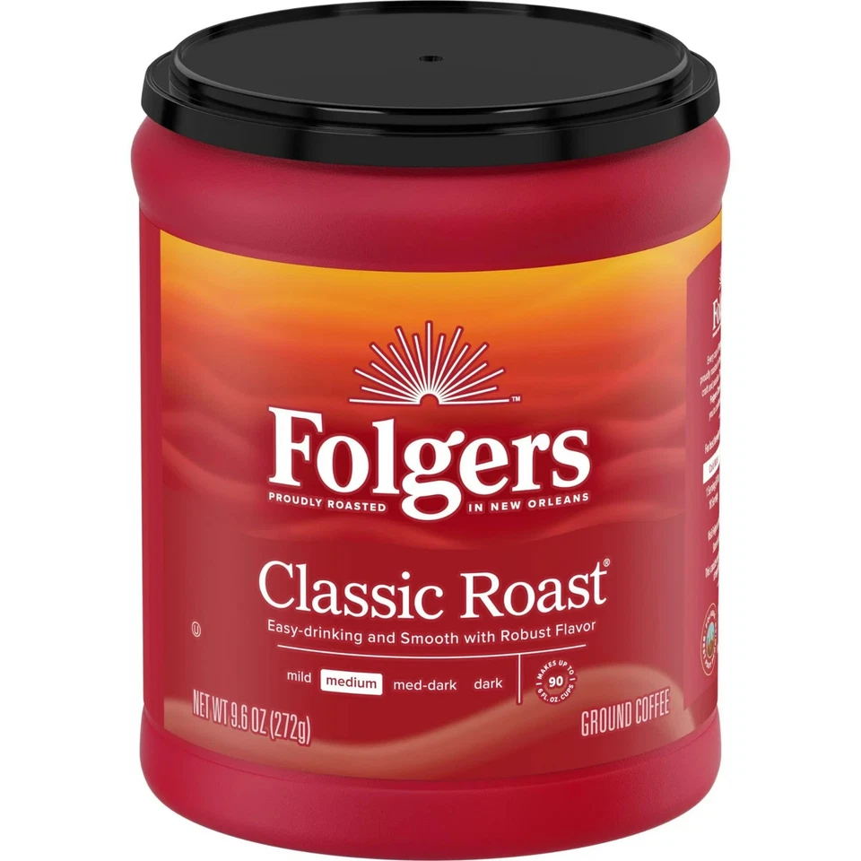 Folgers Classic Roast Ground Coffee, Medium Roast, 9.6 oz Canister - Image 3 of 4