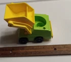 VINTAGE FISHER PRICE LITTLE PEOPLE GREEN-YELLOW SCOOP TRUCK (LOT 2)