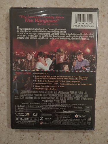 ZOMBIELAND DVD NEW SEALED FREE SHIPPING - Picture 2 of 2