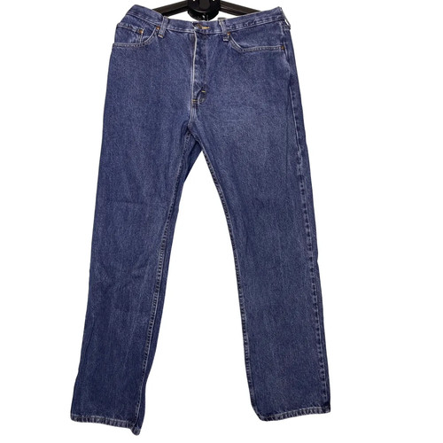 Wrangler Premium Jeans Men’s 36x32 Blue Regular Fit Straight Leg Denim Grade A - Picture 1 of 10