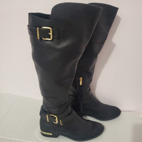 Stivali da equitazione Vince Camuto Prestinta in pelle nera larghi al polpaccio alti 6,5 m equitazione - Foto 1 di 17