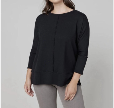 Spanx Perfect Length Sweatshirt Dolman 3/4 Sleeve Size tag is S (50'' bust) NWT