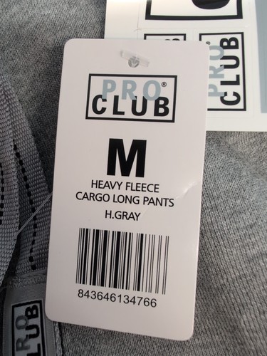 Pro Club Heavyweight Fleece Cargo Long Pants Mens Size Medium Heather Gray - Picture 7 of 8