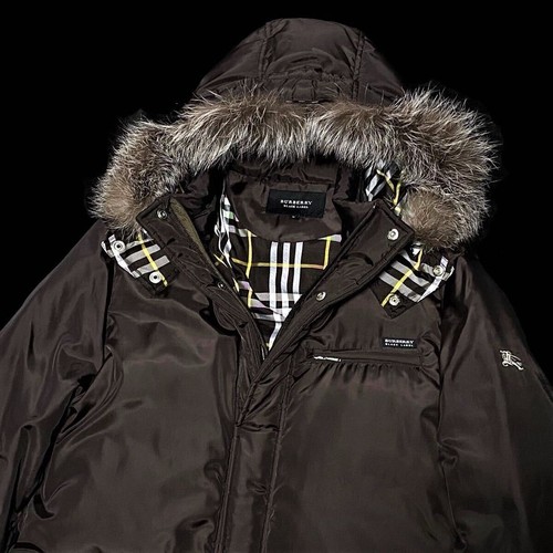 Men size M BURBERRY Black Label BIG Horse Embroidery Nova Check Real Fur 3WAY - Picture 5 of 10