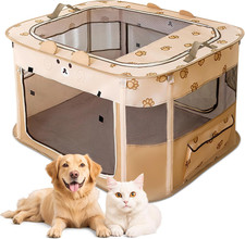 Recinto per Cani Da Interno Pieghevole, Anche per Esterno, Box Traspirante Porta