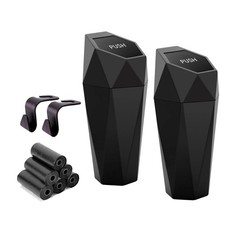 Ginsco Car Trash Can Cup Holder, 2 Pack Mini Trash Can with Lid, Car Accessor...