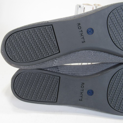Rothys The Point Shoes Womens Size 10.5 Gray Knit Flats Recycled Washable Eco - Picture 14 of 16