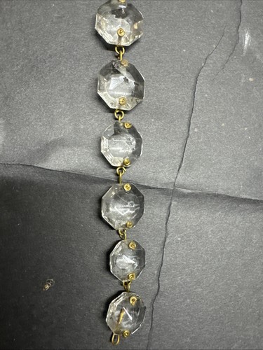 VINTAGE GRADUATED OCTAGON CHAIN WITH OXIDIZED BRASS PINS 26MM TO 14MM NOS - Picture 2 of 19