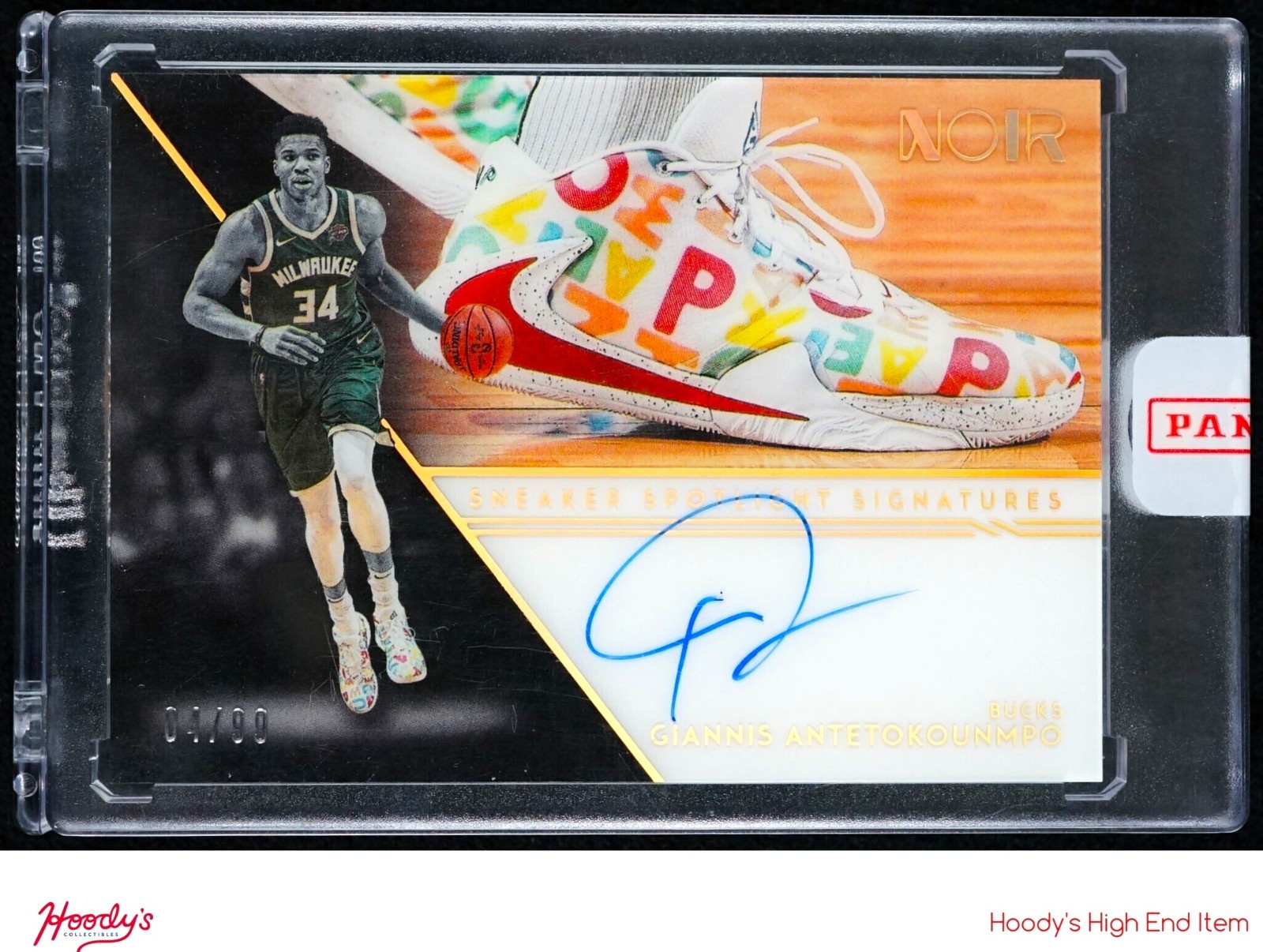 2020-21 Noir Sneaker Spotlight Signatures Giannis Antetokounmpo ON CARD AUTO /99