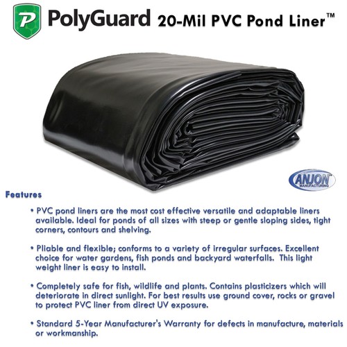 PolyGuard Einlagen PVC - 20 Fuß x 20 Fuß 20 Mil Teichfolie - Bild 2 von 5