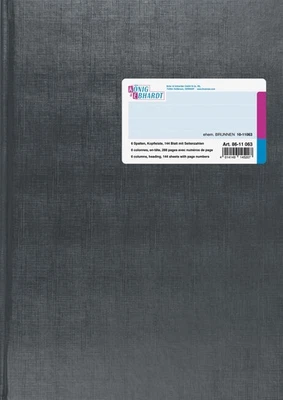 König & Ebhardt 8611063 Geschäftsbuch / Spalten,buch 6 Spalten, 32 Zeilen 144 Bl