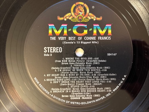 Connie Francis - "The Very Best of Connie Francis" - LP - Picture 4 of 4