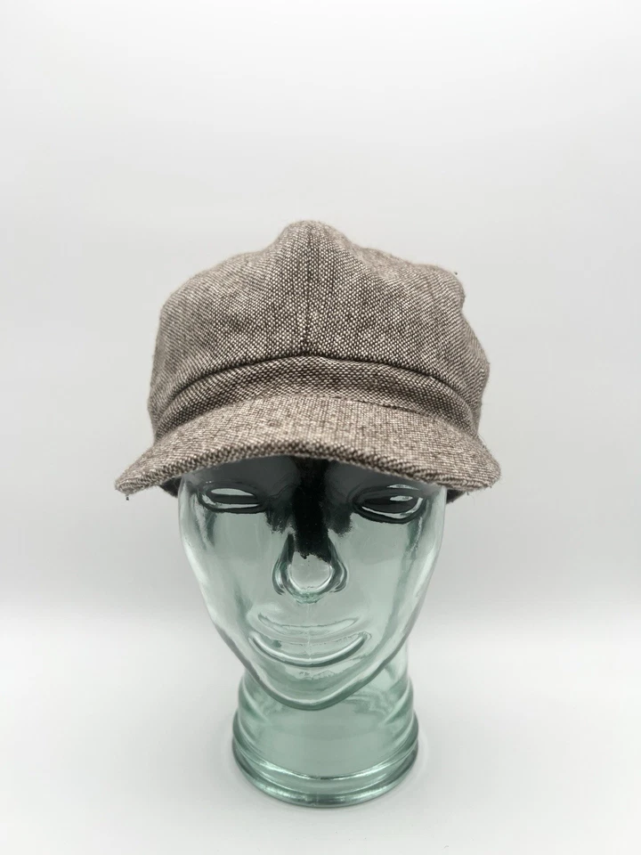 Vintage 40s Women’s Workwear Cap Hat Brown Linen Wool Handmade Size Medium - Image 2 of 4